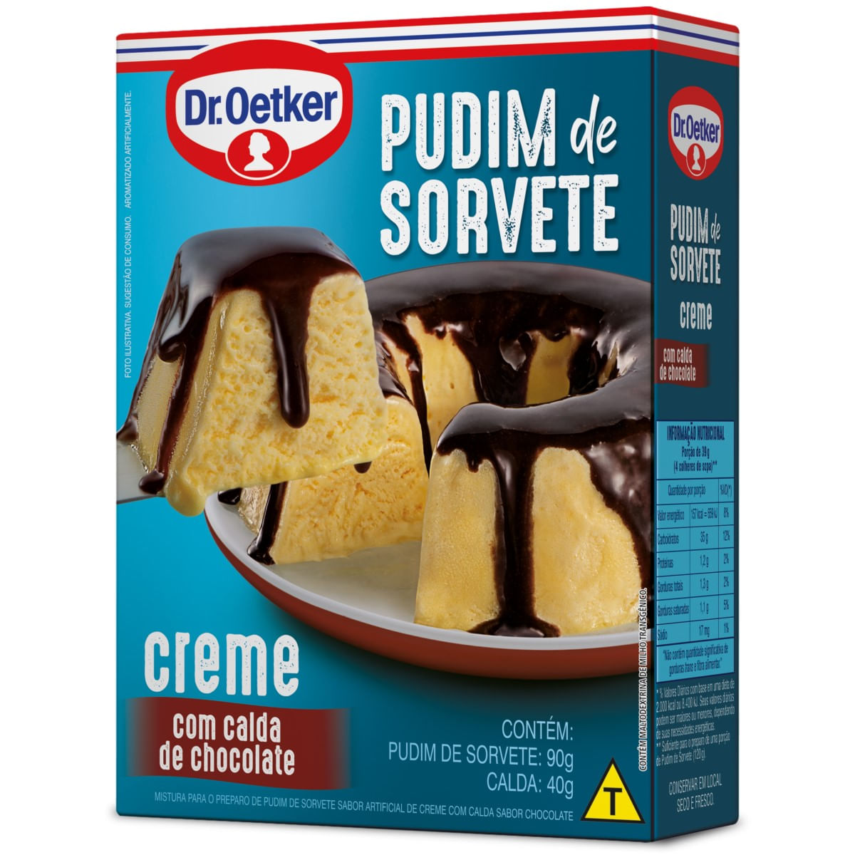 Mistura para Preparo de Pudim de Sorvete Creme + Calda de Chocolate Dr. Oetker 148 g