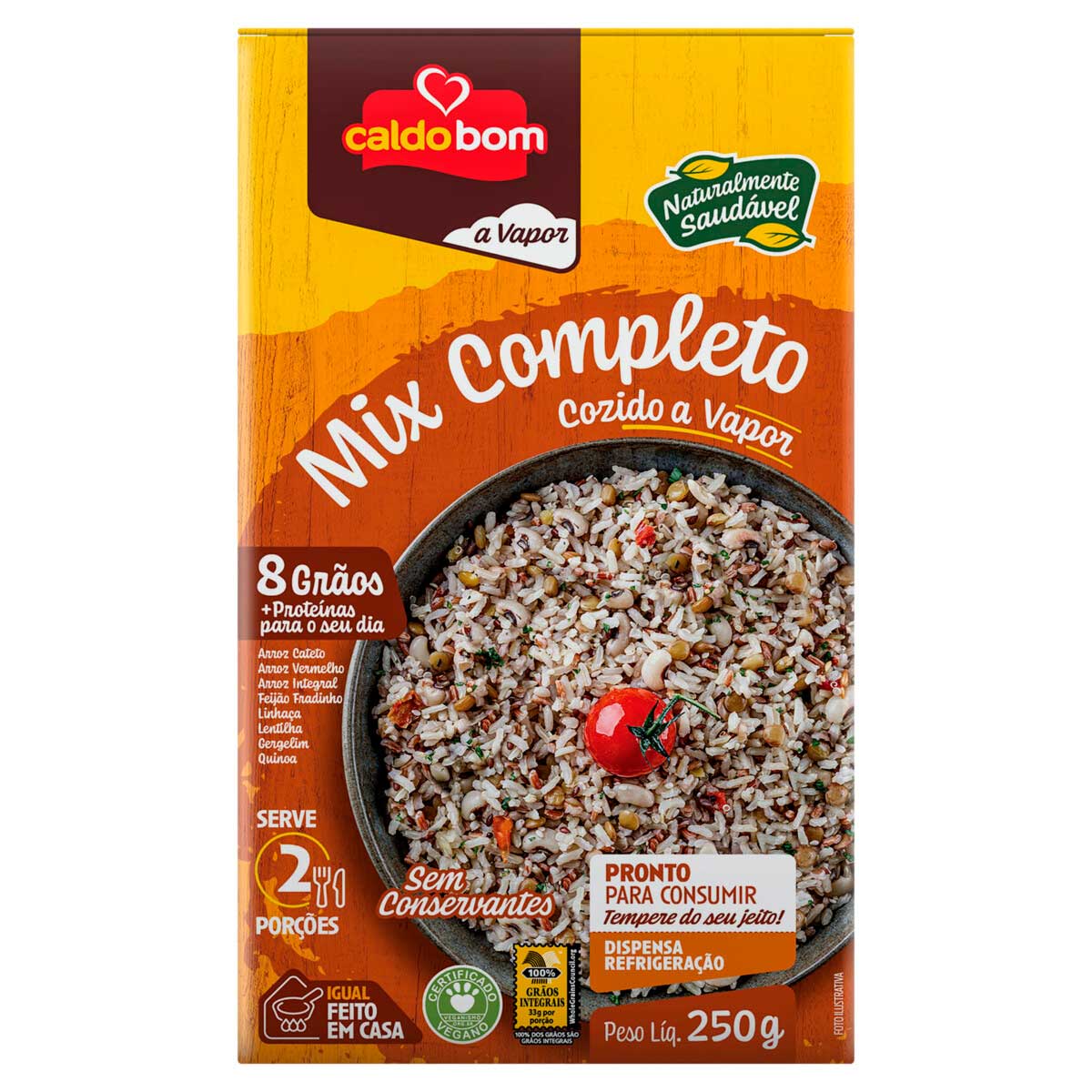 Mix Completo Cozido no Vapor 8 Grãos Caldo Bom 250g