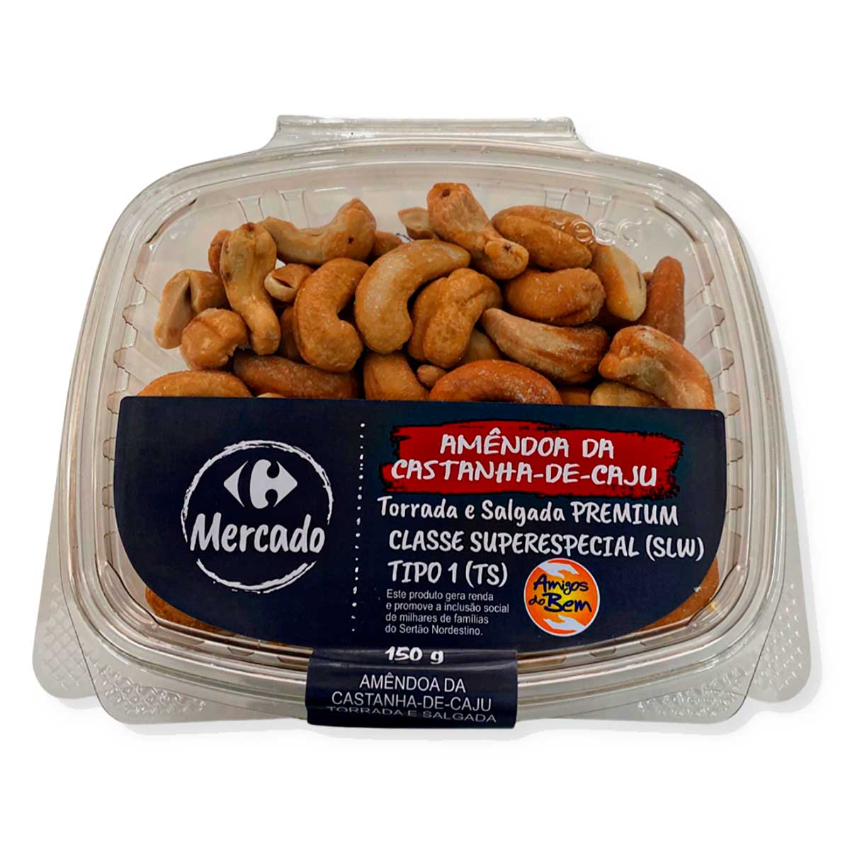 Mix De Amendoas e Castanha de Cajú Salgado  Carrefour 150g