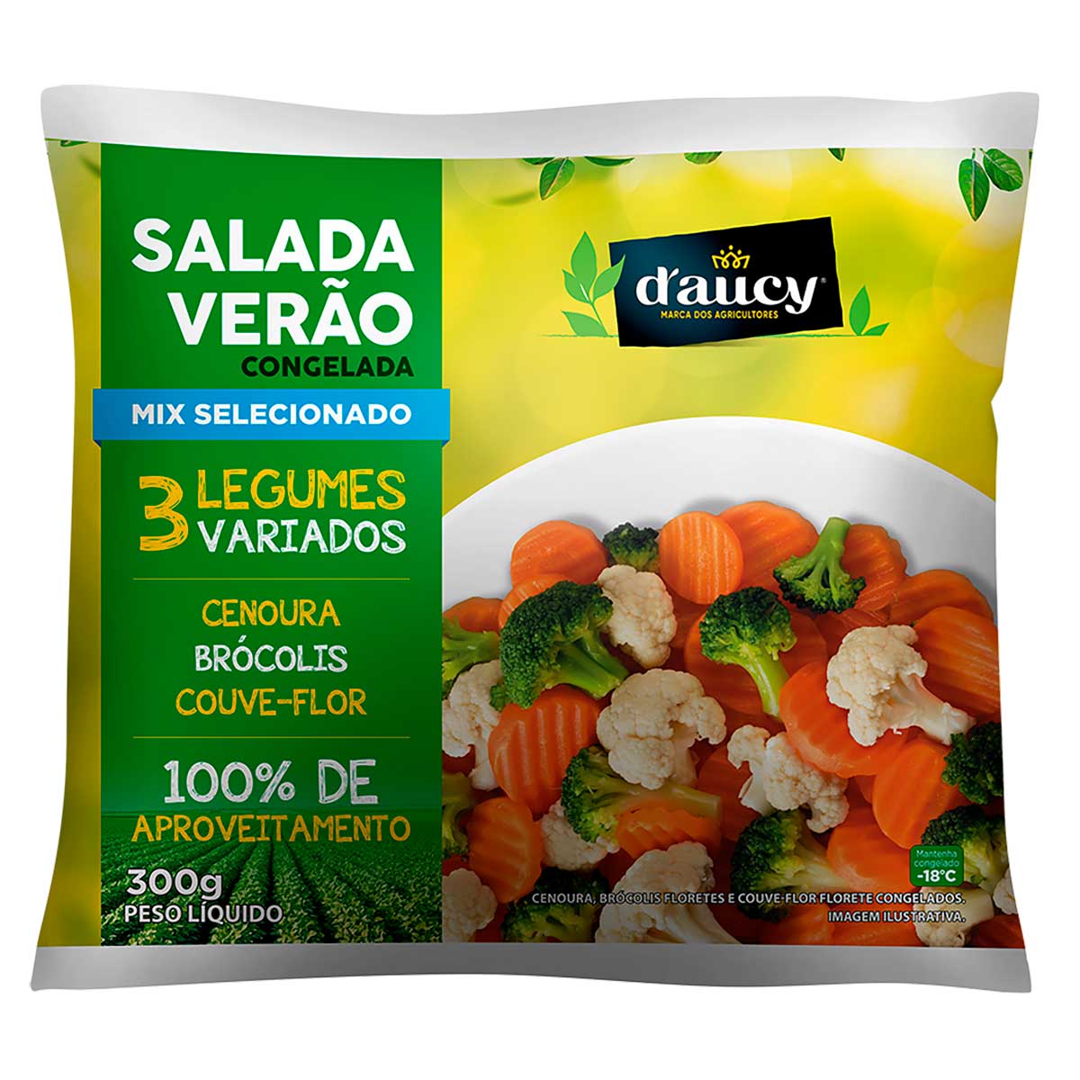 Mix de Legumes Congelado Fatiado Salada Verão Daucy Misturas 300g