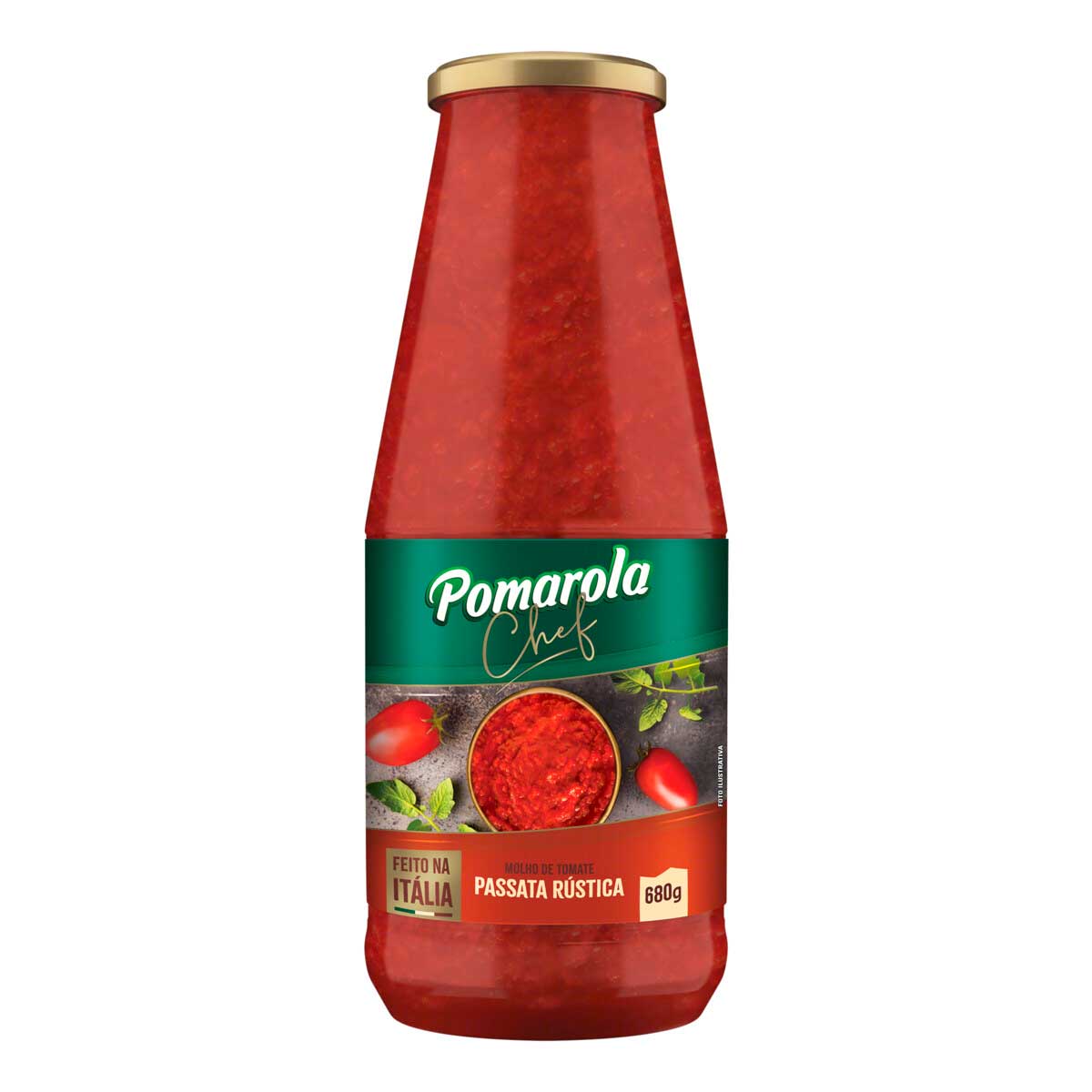 Molho De Tomate Passata Rústica Pomarola Chef Vidro 680 g