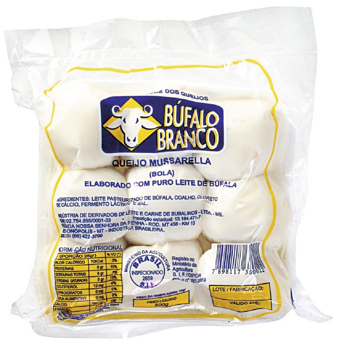 Queijo Mussarela de Búfala Bola Seca Búfalo Branco 500 g