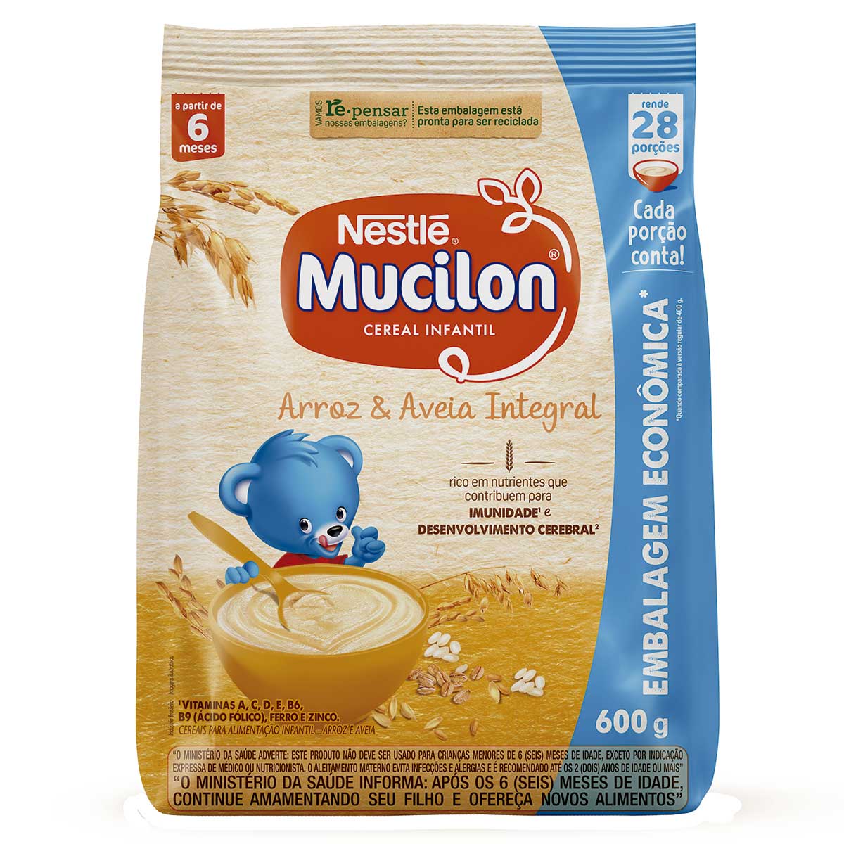 Mucilon de Arroz e Aveia Sachê 600g