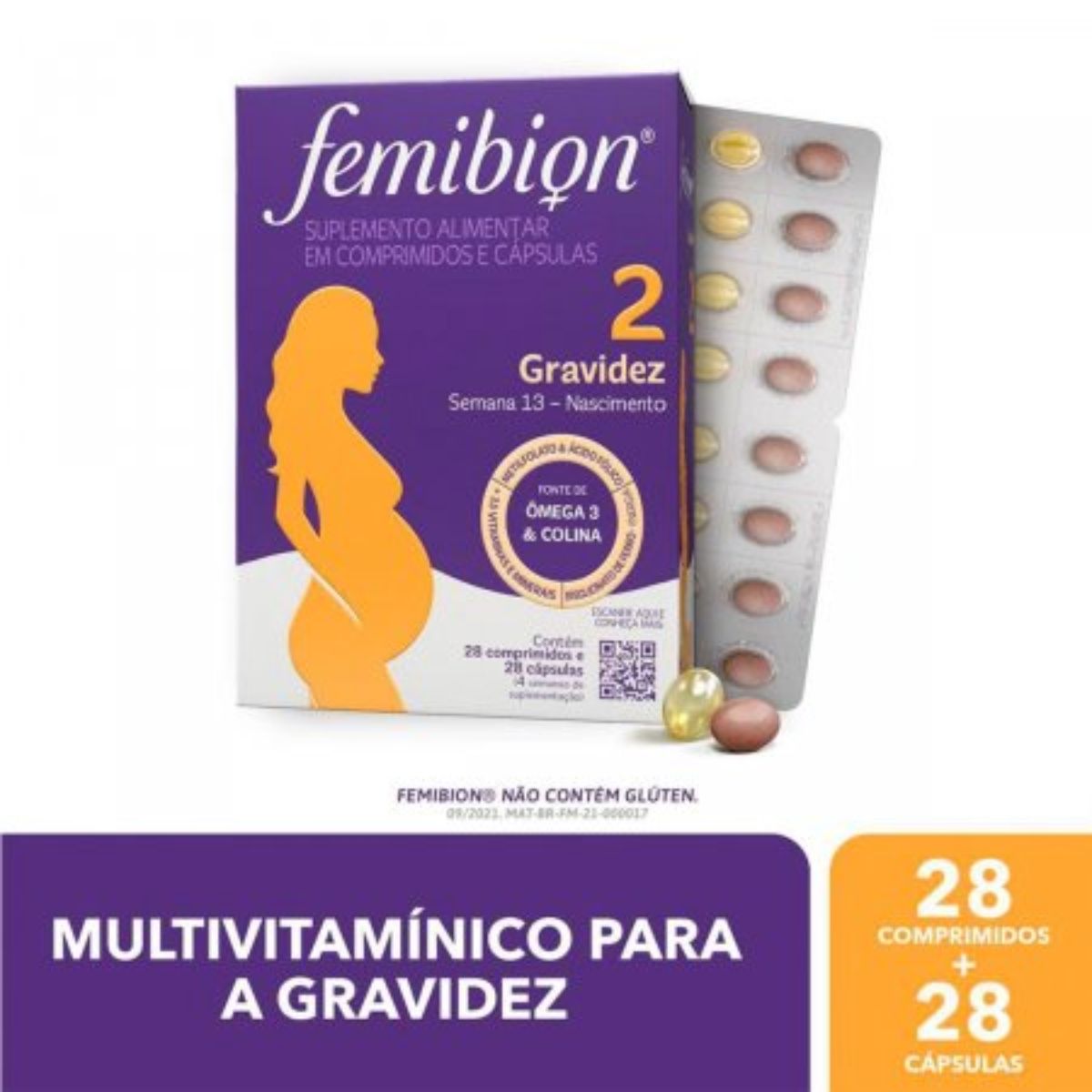 Multivitamínico Femibion 2 Para Gravidez Com 28 Comprimidos E 28 Cápsulas