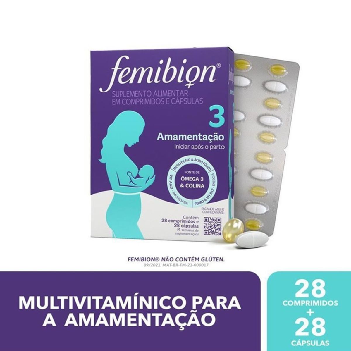 Multivitamínico Femibion 3 para Amamentação com 28 comprimidos e 28 cápsulas