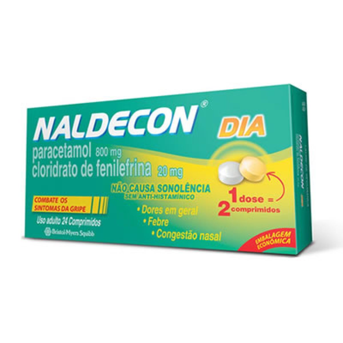 Naldecon Dia com 24 comprimidos