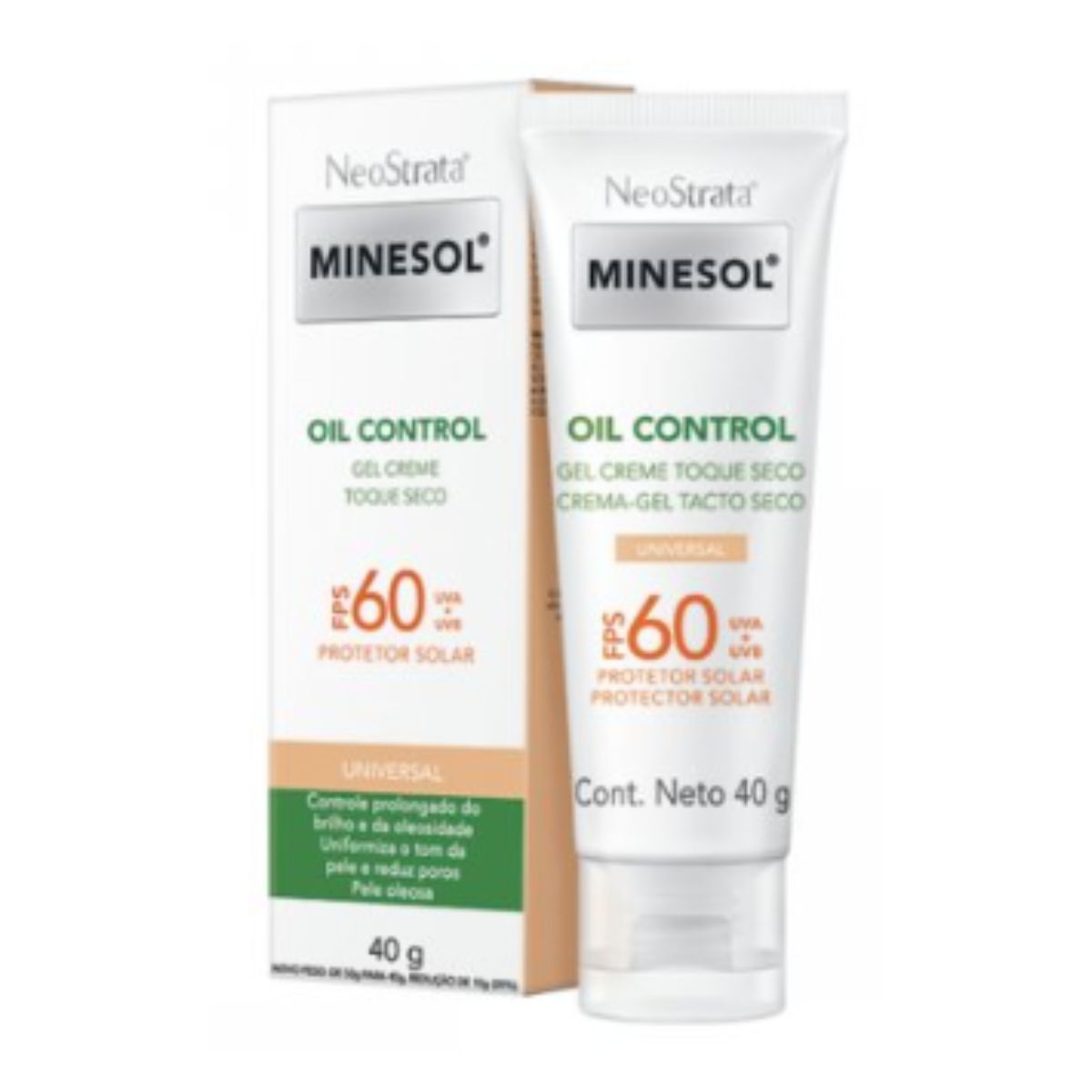 Protetor Solar Facial Oil Control Universal Neostrata Minesol FPS 60 Gel Creme com 40 g