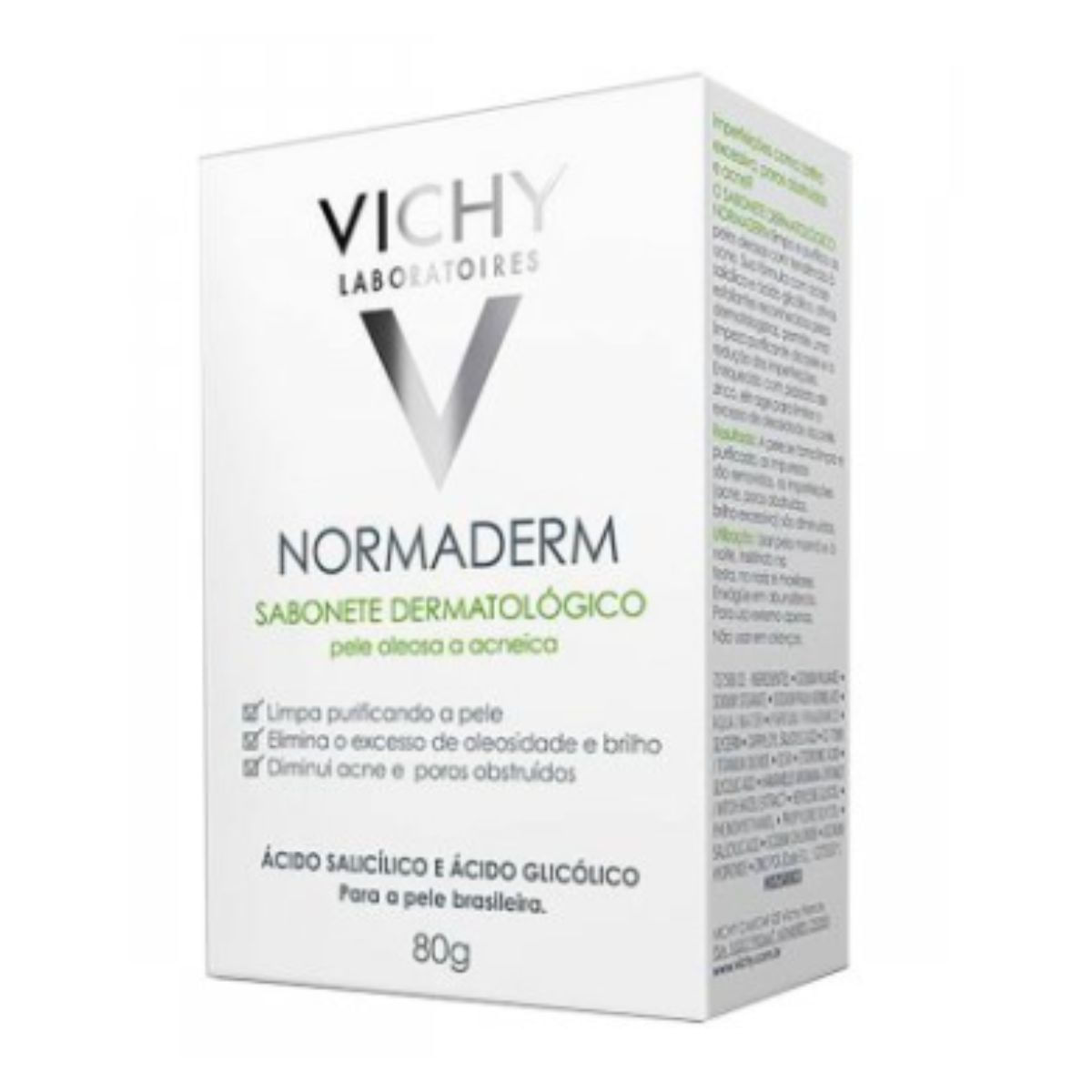 Sabonete Facial em Barra Vichy Normaderm Pele Oleosa a Acneica com 80 g