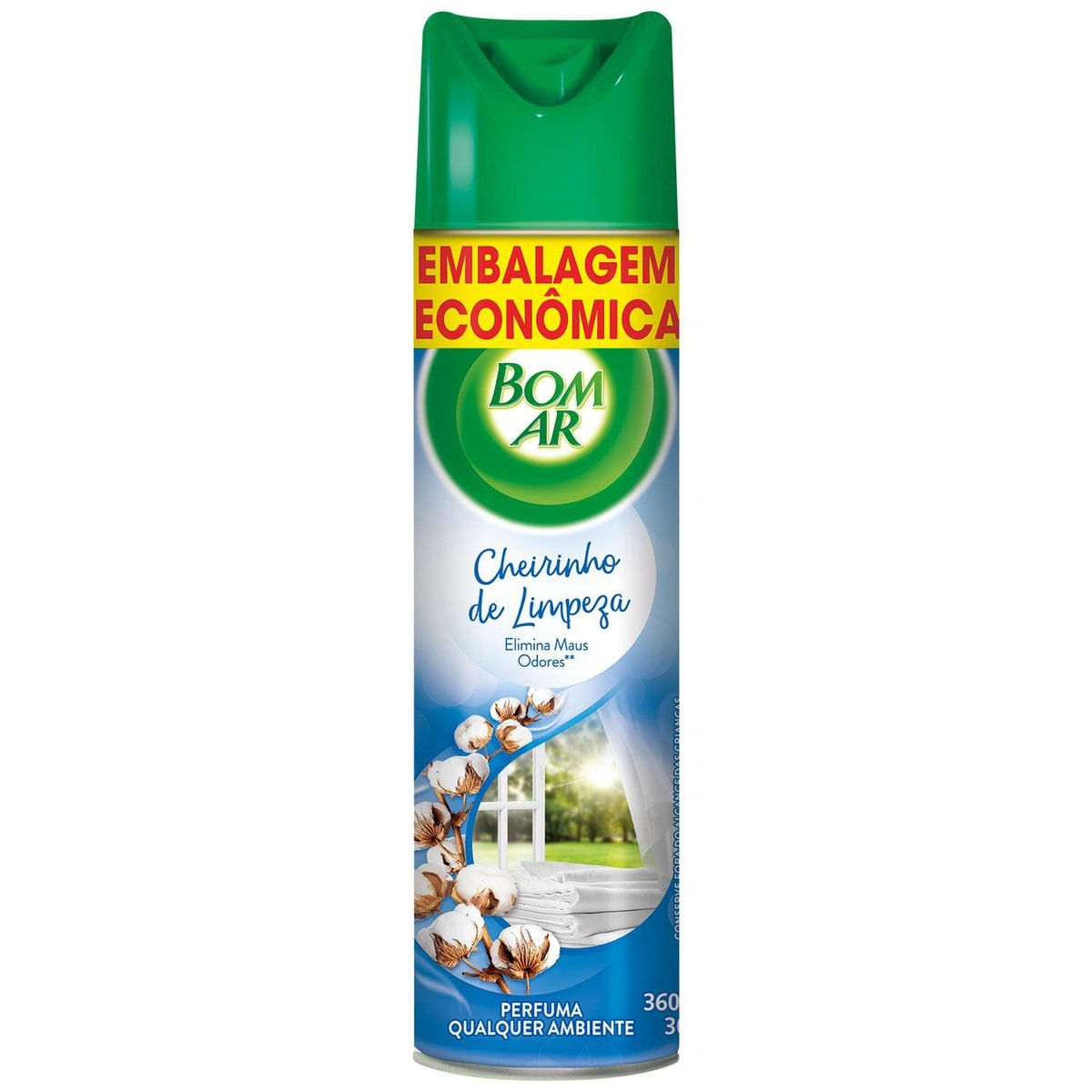 Aromatizador Bom Ar Aerossol Flor de Algodão 360ml Embalagem Econômica