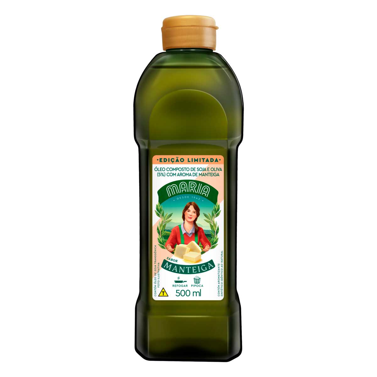 Óleo Composto De Soja E Oliva Manteiga Maria Garrafa 500 ml