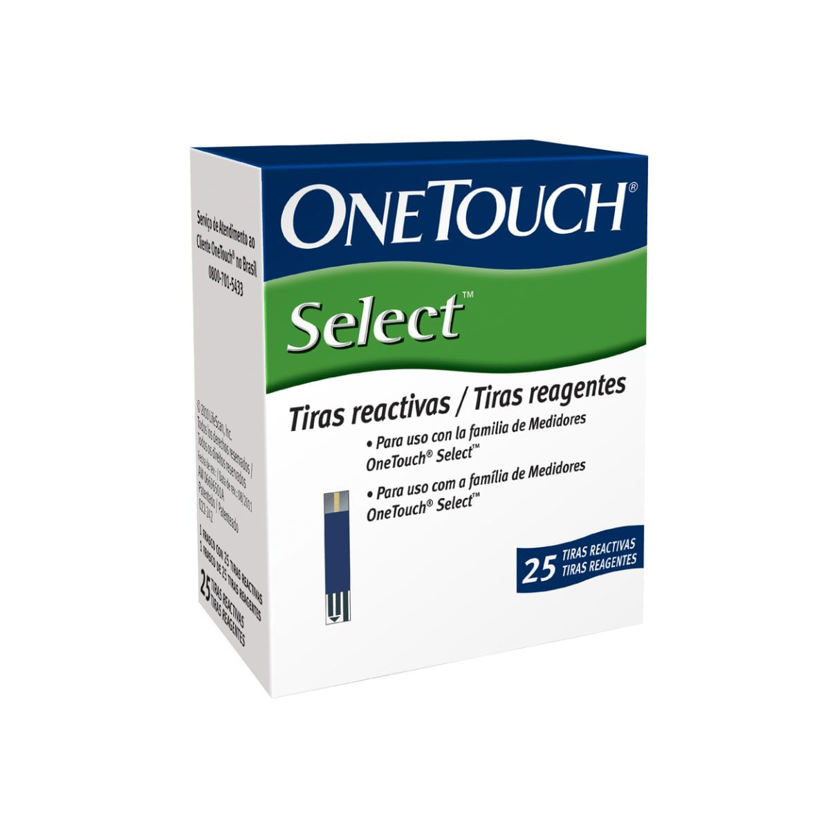 Tiras Para Controle de Glicemia Onetouch Select com 25 unidades