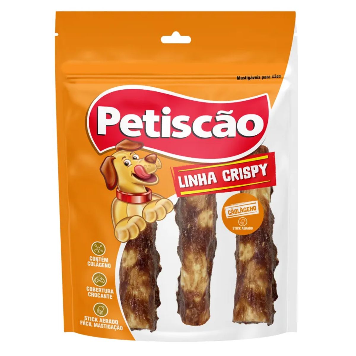 Osso para Cachorro Cãolageno Stick 20mm Crispy Sabor Colágeno e Carne Petiscão com 3 Unidades