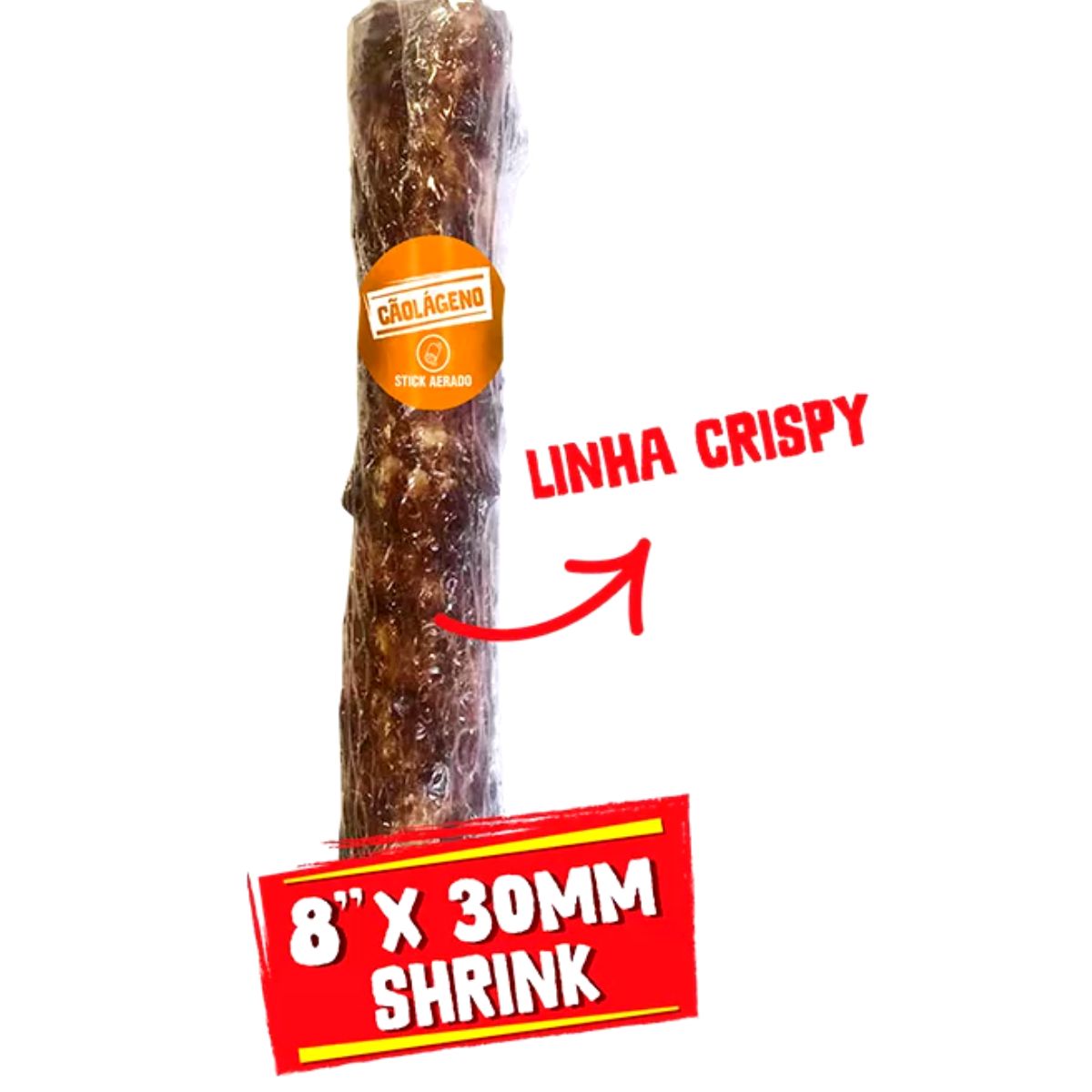 Osso para Cachorro Cãolageno Stick 30mm Crispy Sabor Colágeno e Carne Petiscão com 1 Unidade