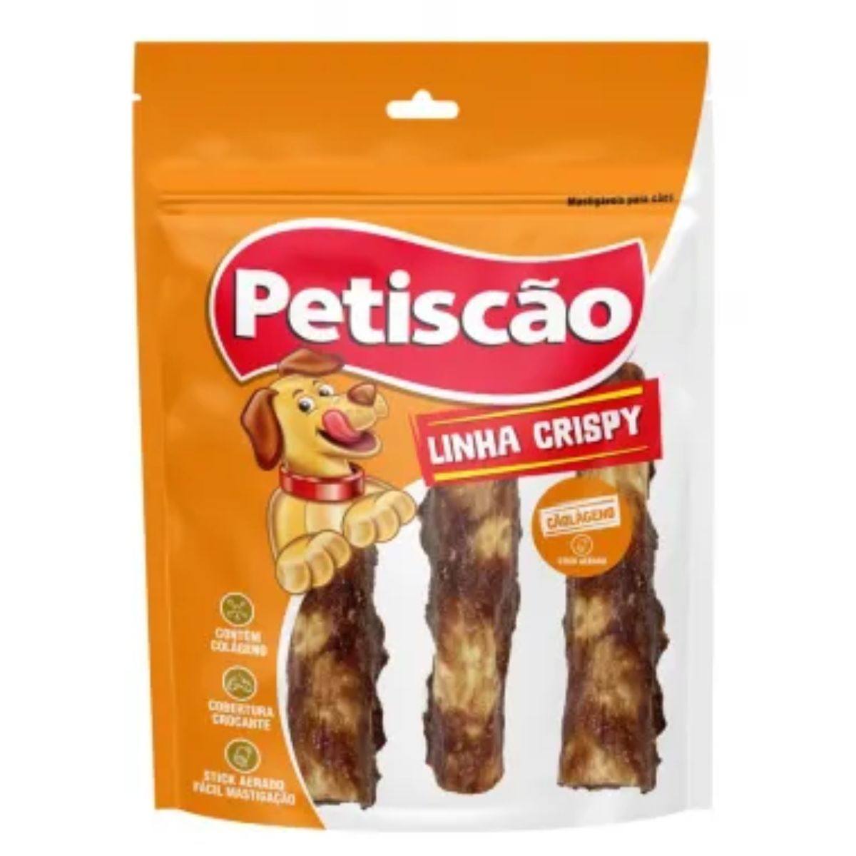 Osso para Cachorro Cãolageno Stick 10mm Crispy Sabor Colágeno e Carne Petiscão com 7 Unidades