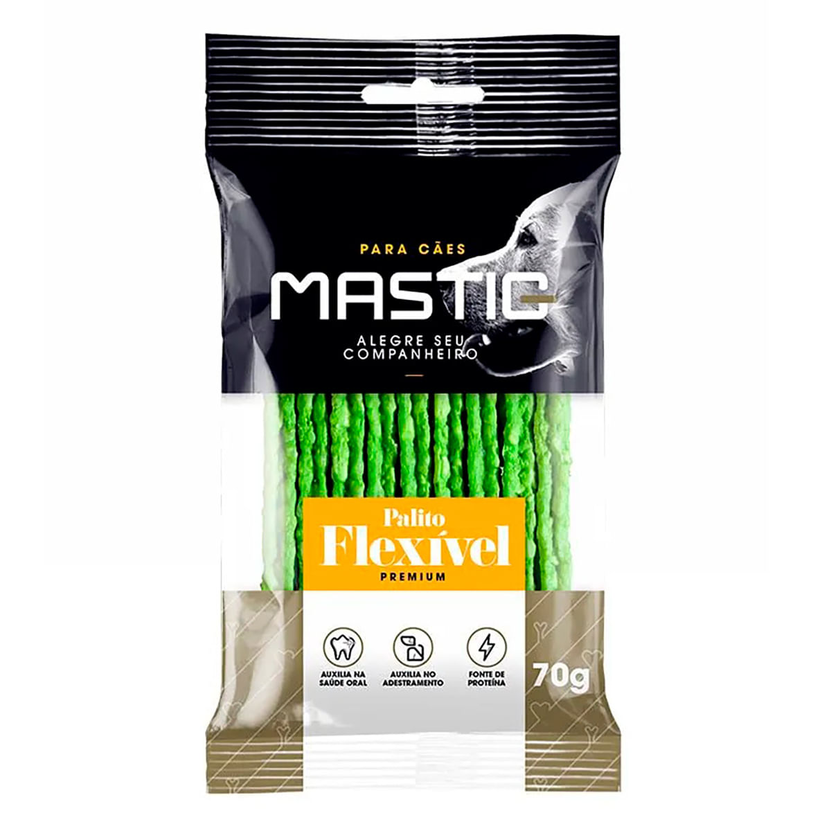 Petisco Osso Palito Flex para Cães Adultos e Filhotes Mastig Sabor Menta 70g