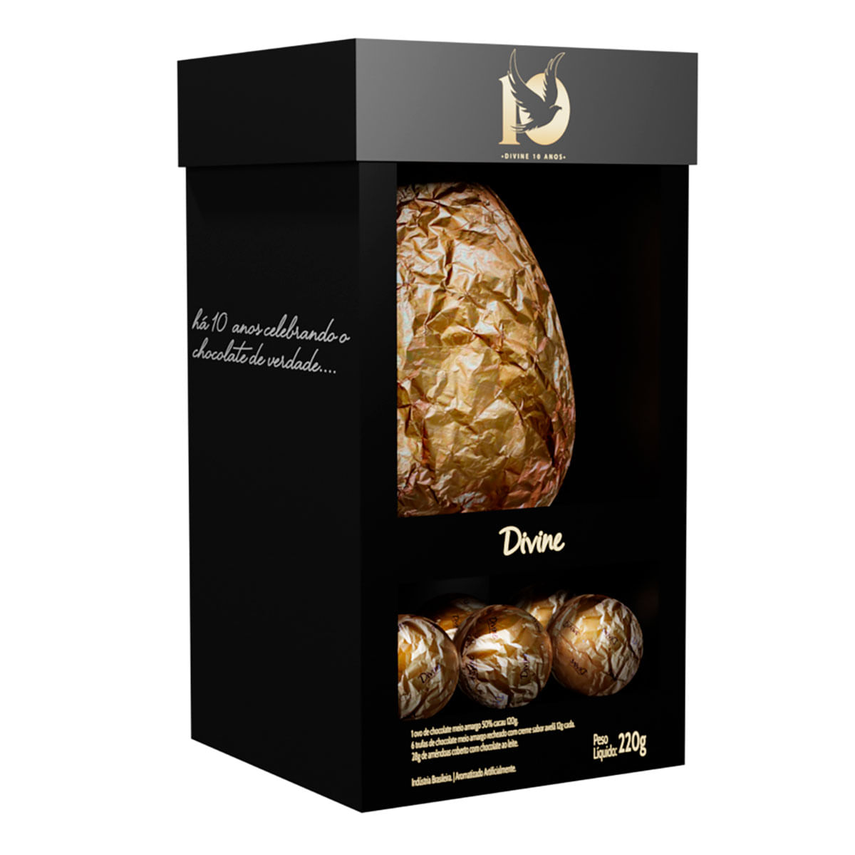 Ovo de Páscoa Chocolate ao Leite Divine 10 Anos 220 g