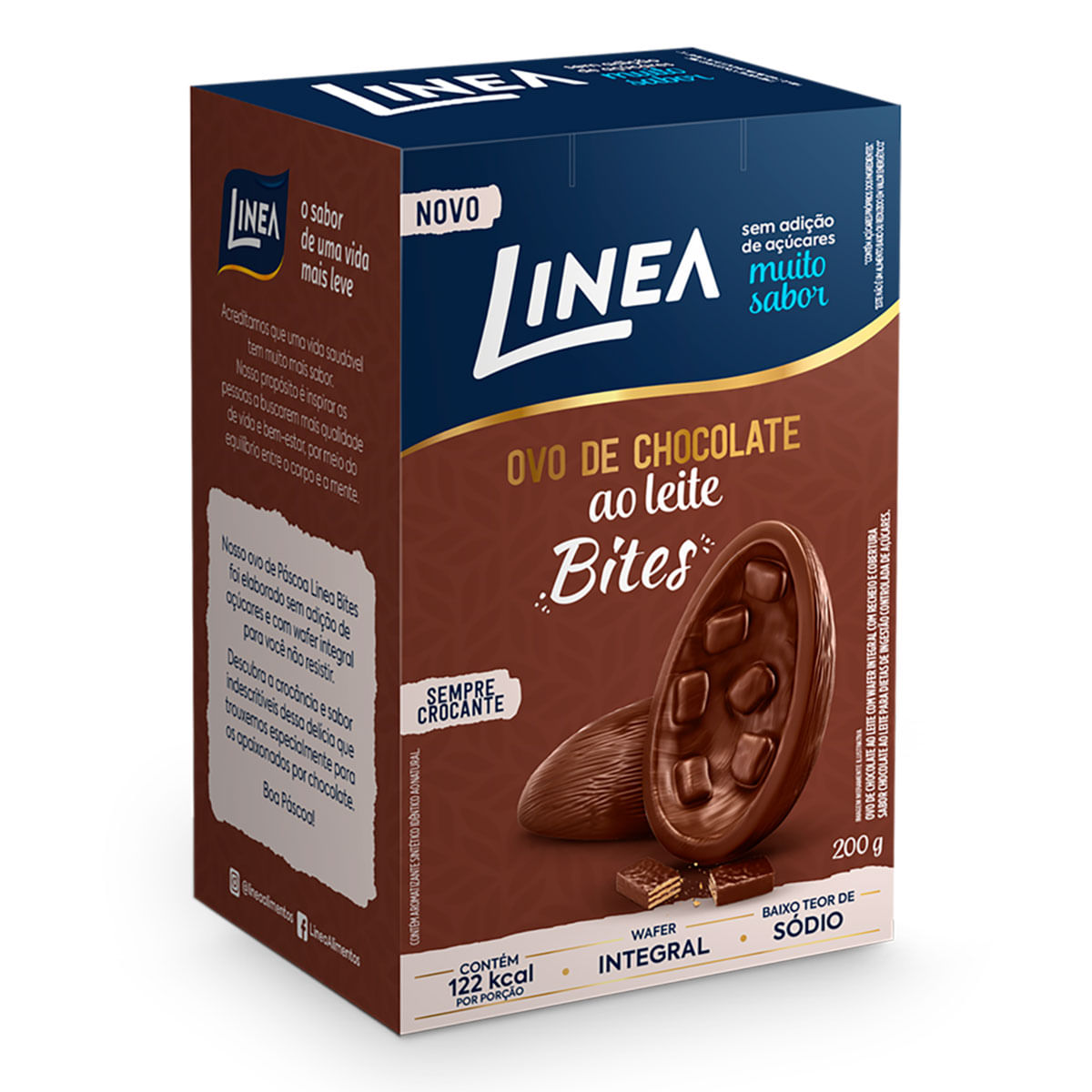 Ovo de Páscoa Chocolate ao Leite Linea Bites Caixa 200 g