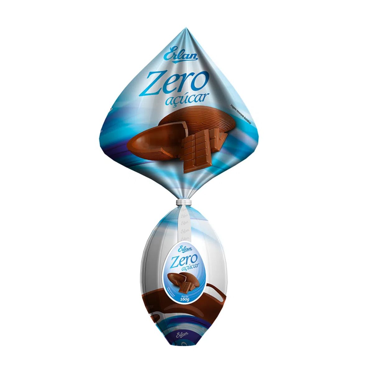 Ovo de Páscoa Chocolate Ao Leite Zero Açúcar Erlan 160 g