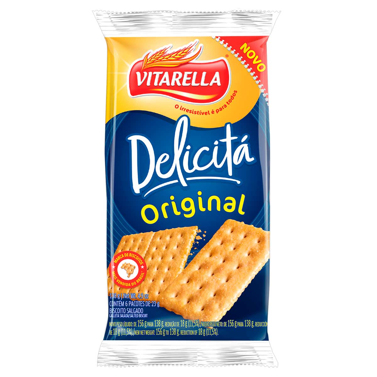 Pack Biscoito Vitarella Delicitá 138g 6 Unidades