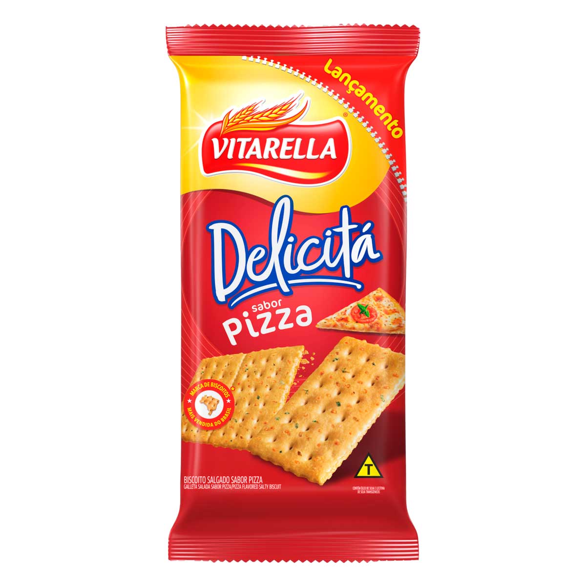 Pack Biscoito Sabor Pizza Vitarella Delicitá 138g 6 Unidades