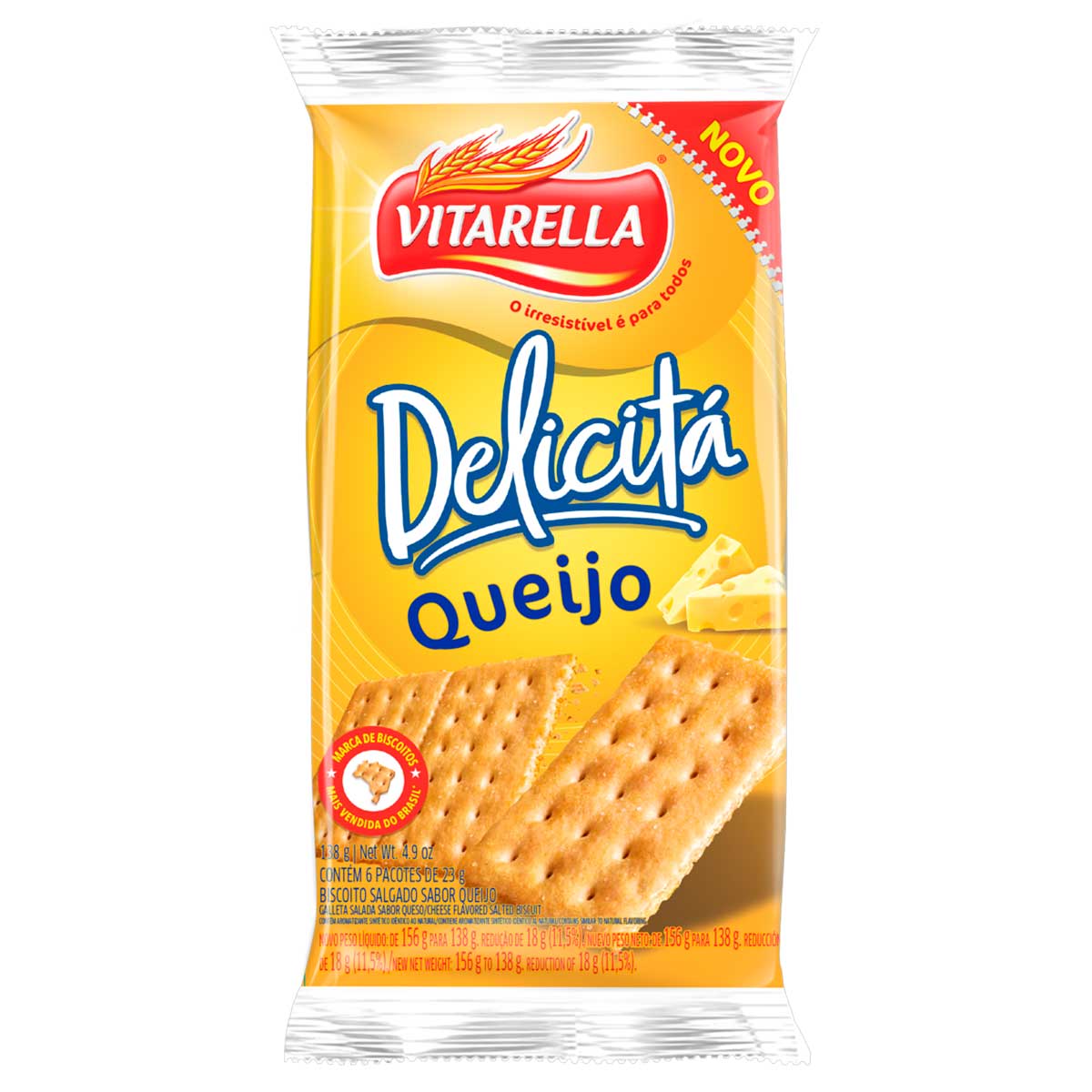 Pack Biscoito de  Queijo Vitarella Delicitá 138g 6 Unidades