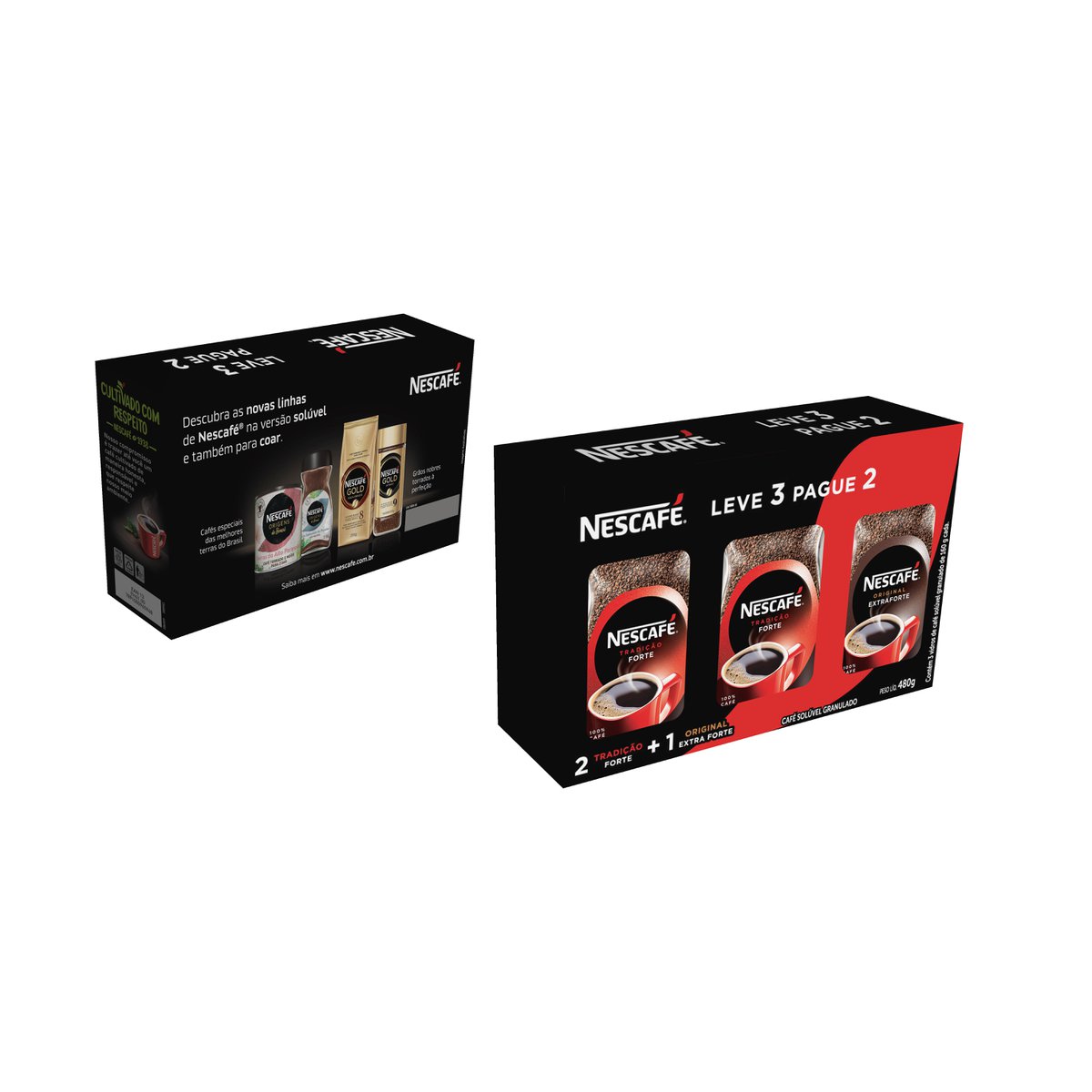 Pack Nescafé Nestlé Leve 2 Tradição 160 g e Ganhe 1 Original Vidro 160 g