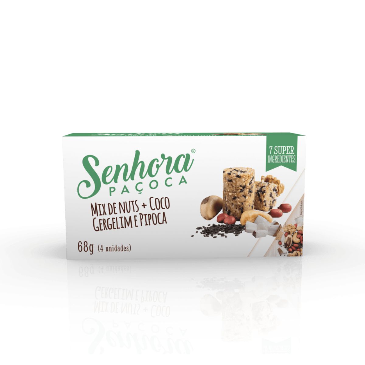 Paçoca Mix de Nuts + Coco com Gergelim e Pipoca 68 g