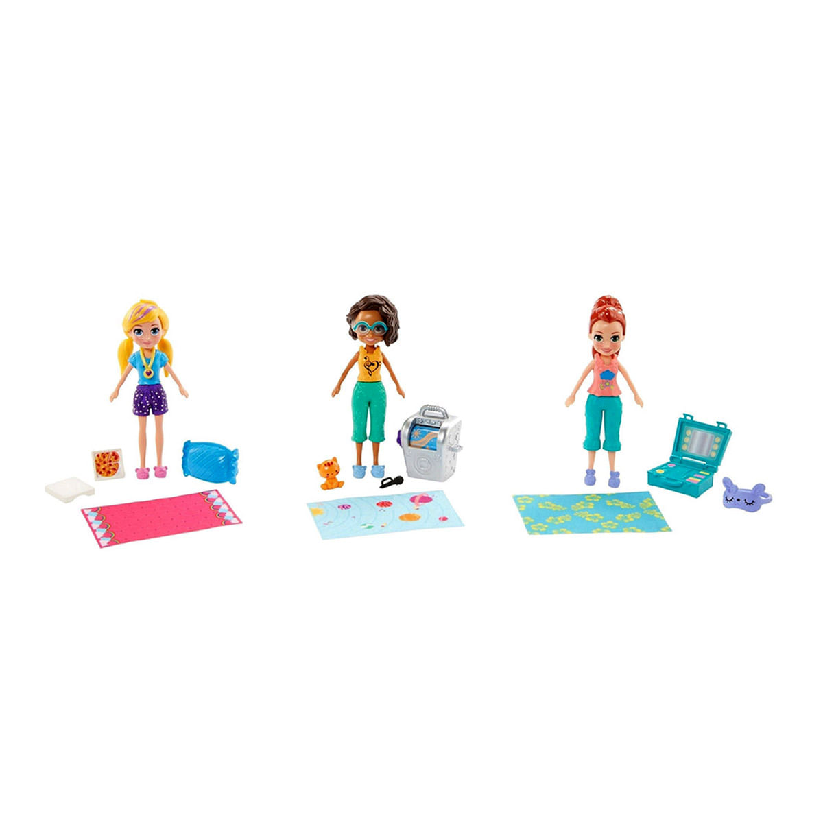 Pacote 3 Bonecas Polly Pocket Mattel