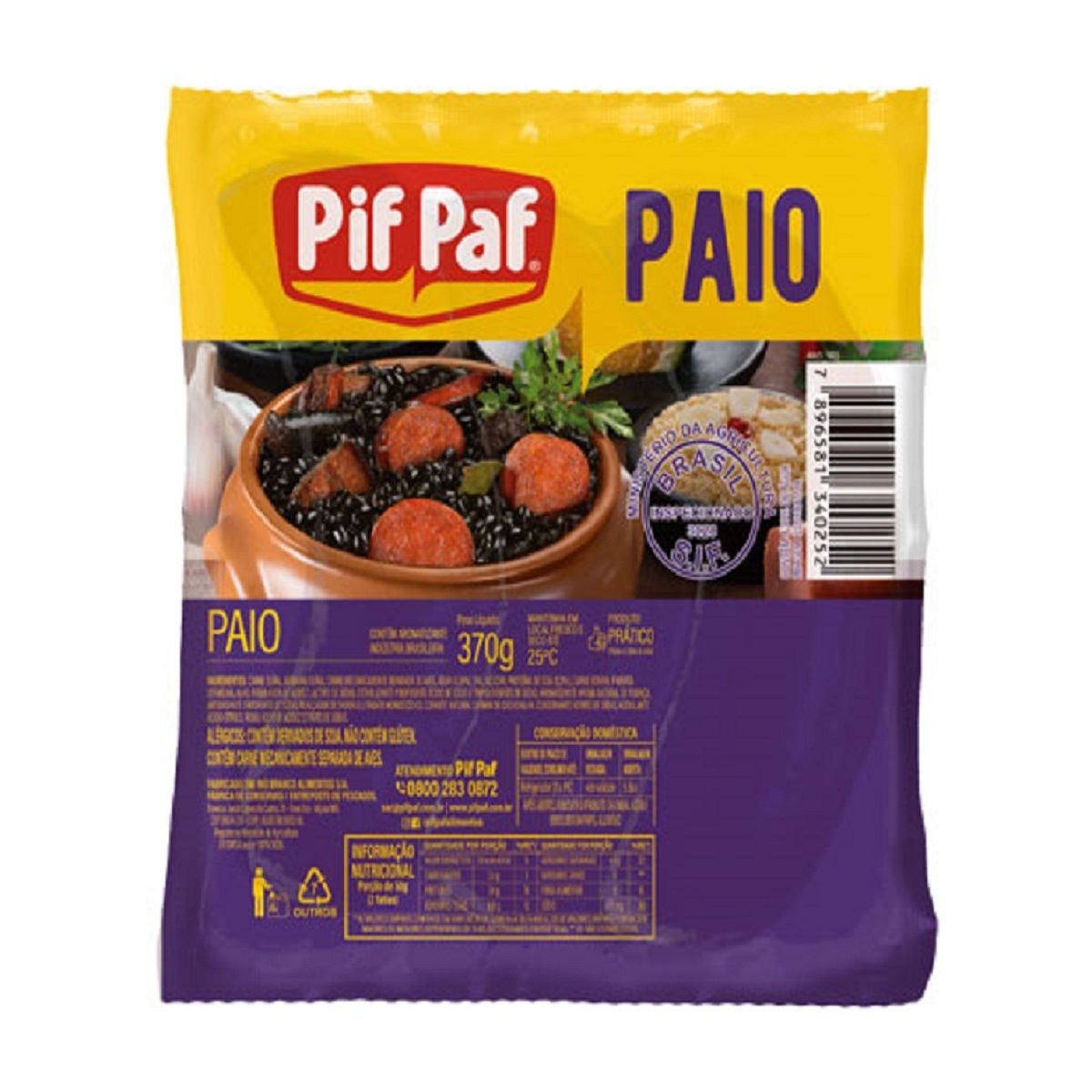 Linguiça Paio Pif Paf 370 g