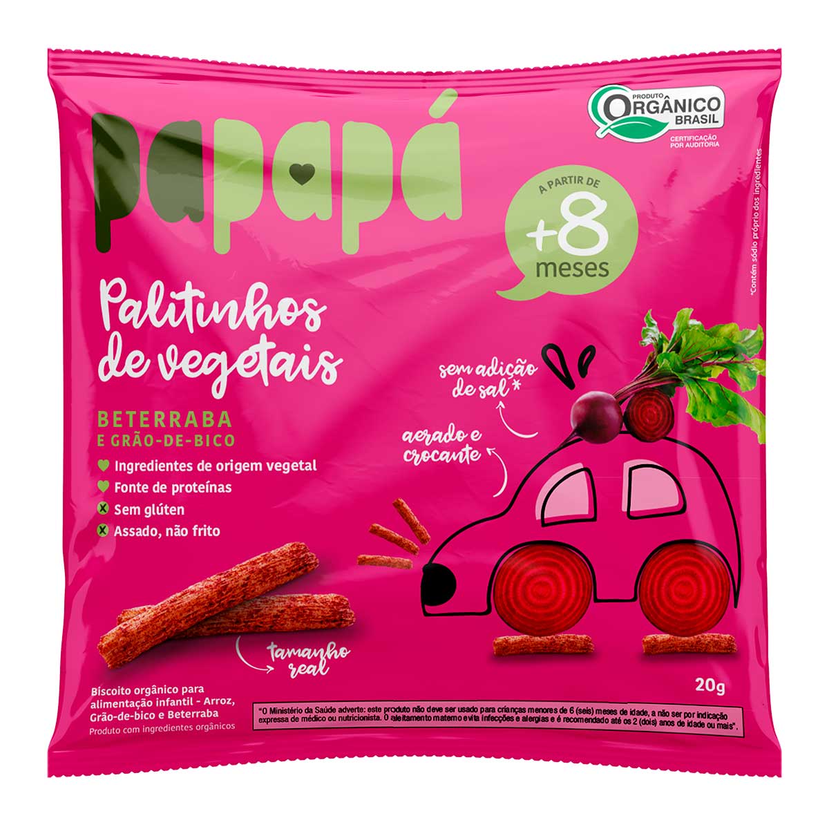 Biscoito Infantil Orgânico Sabor Beterraba Papapa 20g