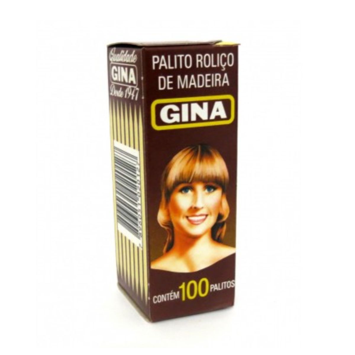 Palito de Dente Roliço de Madeira Gina 100 Unidades