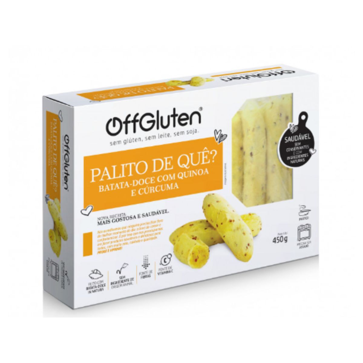 Palito de Batata Doce com Quinoa e Cúrcuma 450 g Offgluten