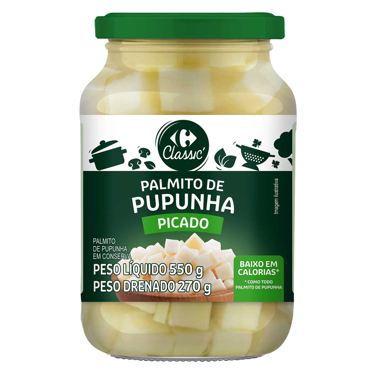 Palmito Pupunha Picado Carrefour Classic 270g