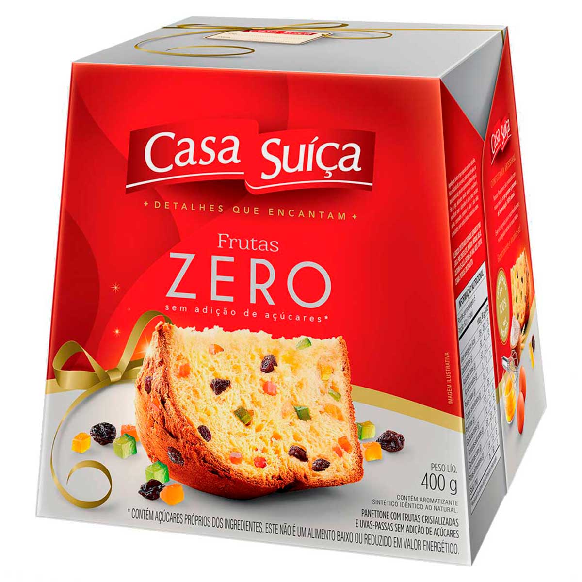 Panetone com Frutas Cristalizadas Zero Casa Suíça 400g