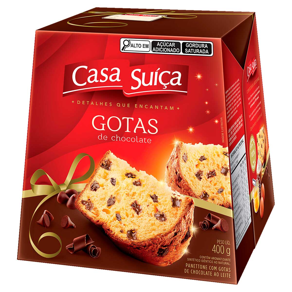 Panetone com Gotas de Chocolate Casa Suíça 400g