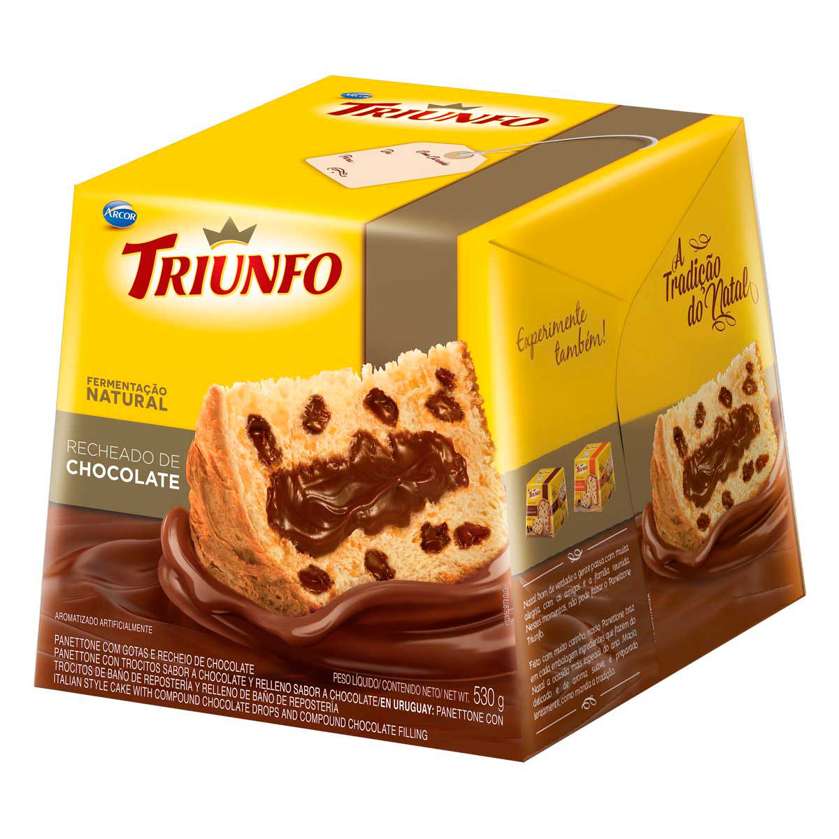 Panetone com Gotas e Recheio de Chocolate Triunfo 530 g