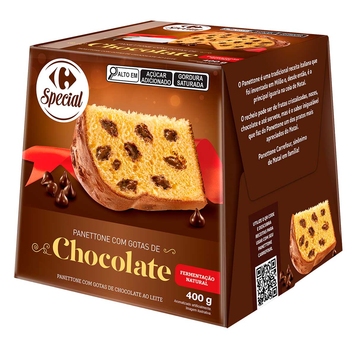 Panetone Gotas de Chocolate Carrefour 400 g