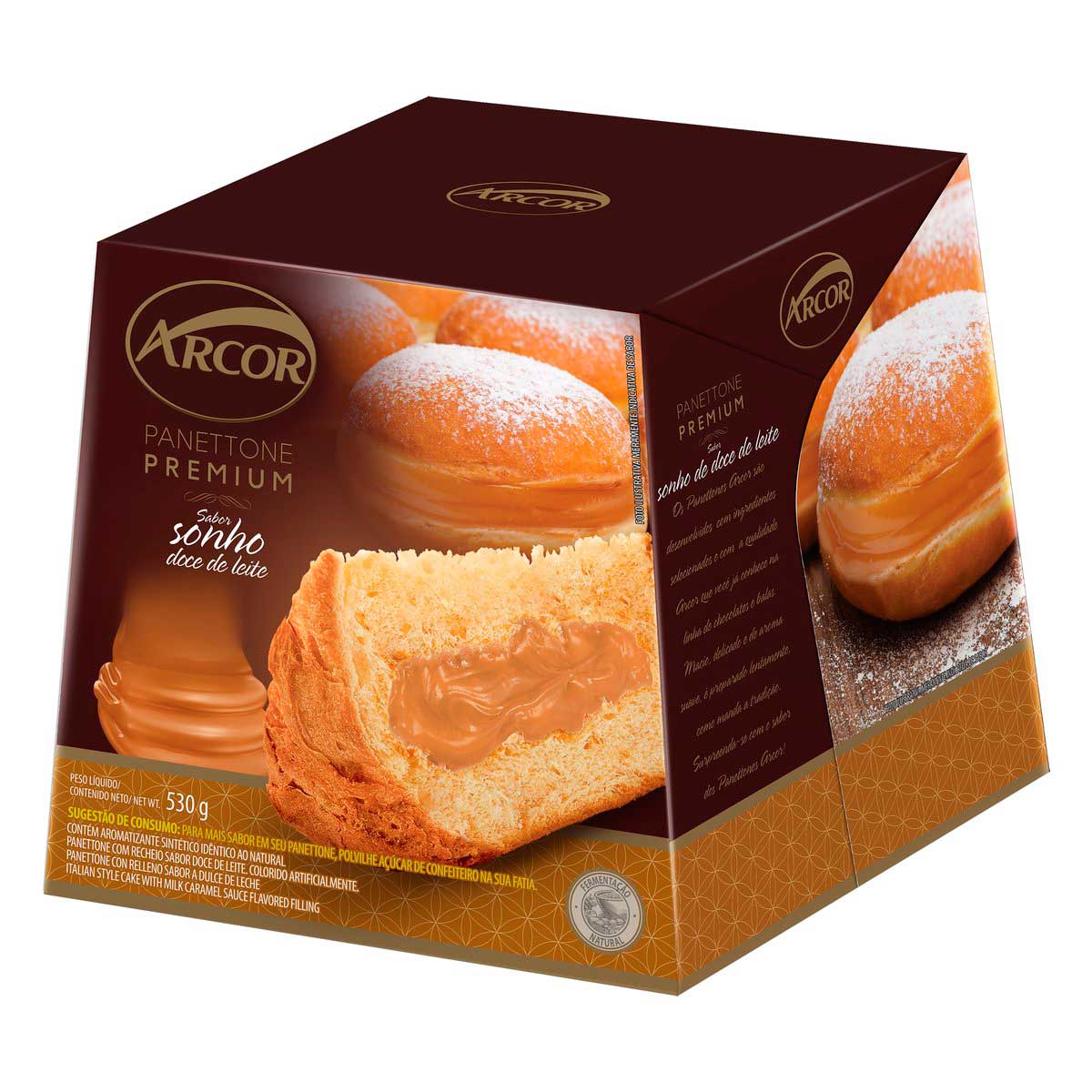 Panetone Sonho com Recheio de Doce de Leite Arcor Premium 530 g