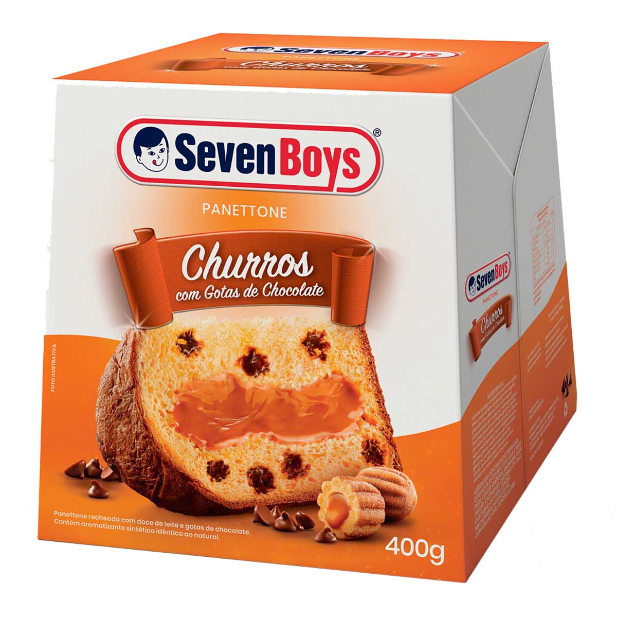 Panettone Churros com Gotas de Chocolate Seven Boys Caixa 400 g