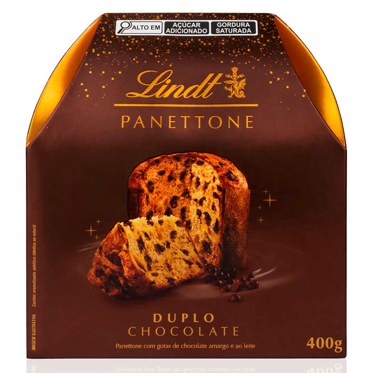 Panetone com Gotas Duplo Chocolate Lindt 400g