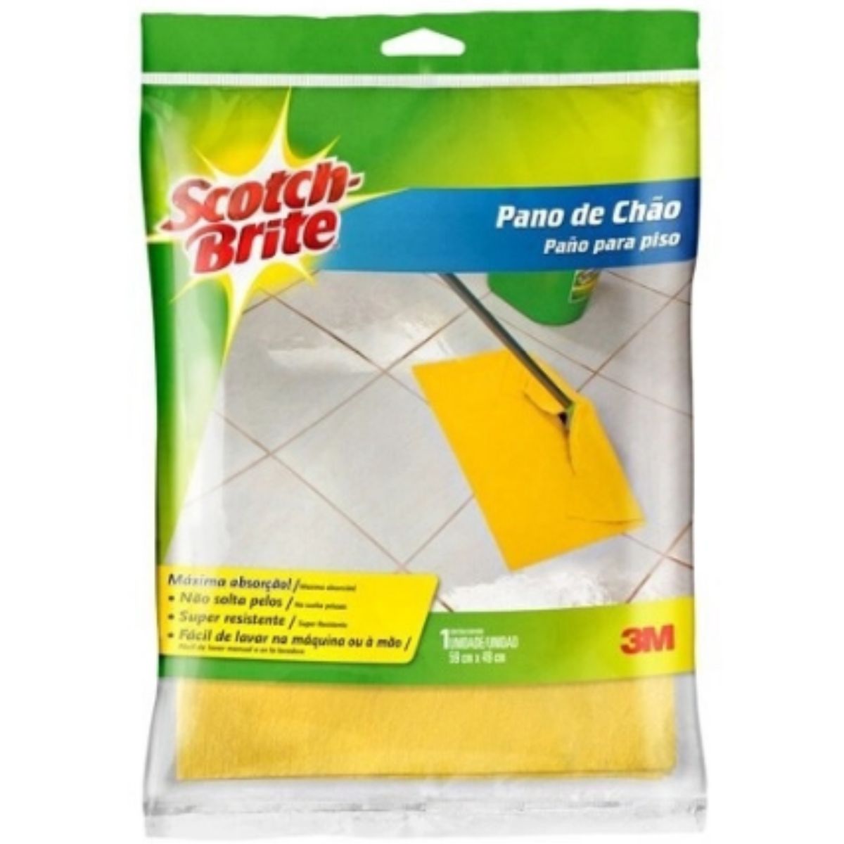 Pano de Chão Scotch Brite 3M Amarelo