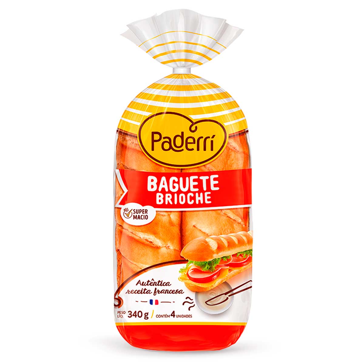 Pão Baguete Brioche Paderri 340 g