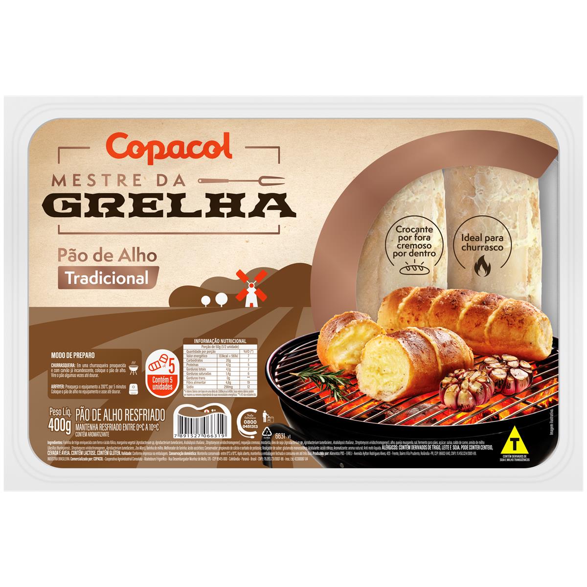 Pão de Alho Tradicional Copacol Mestre da Grelha 400 g