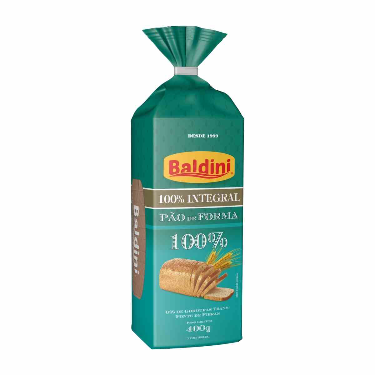 Pão de Forma 100 Integral Baldini Pacote 400 g