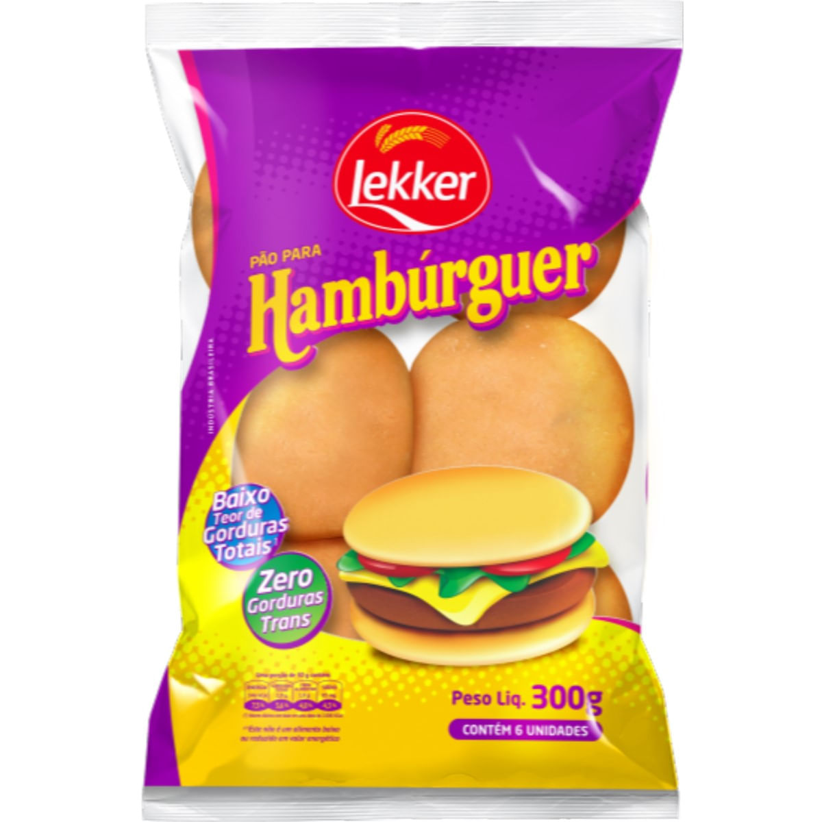 Pão de Hambúrguer Lekker 300 g