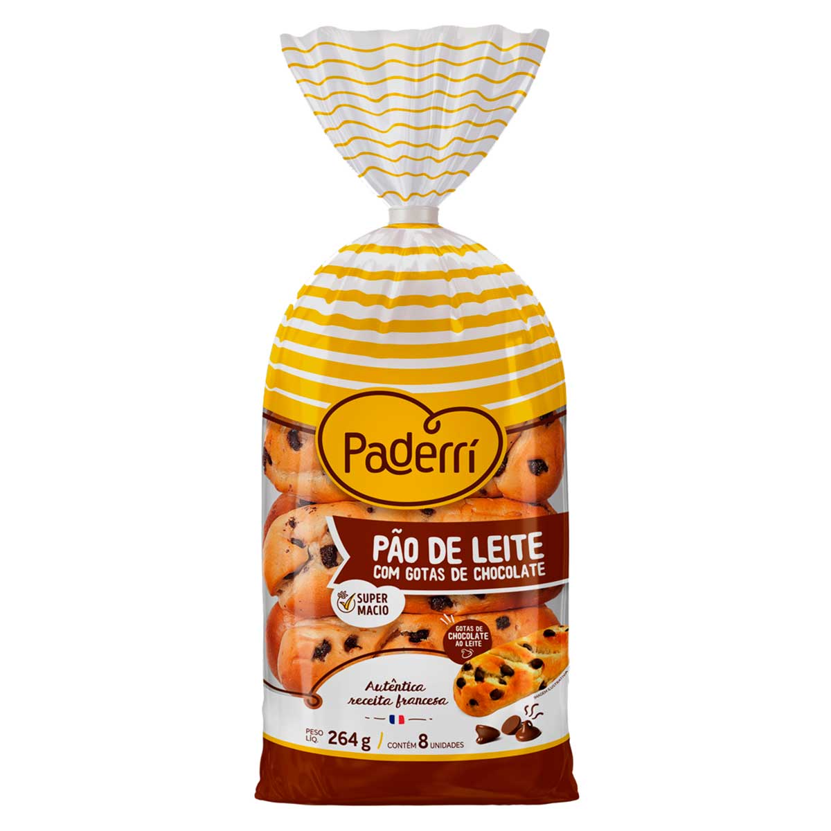 Pão De Leite Paderri Gotas Chocolate 264 g