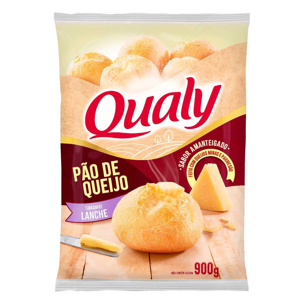 Pão de Queijo Congelado Lanche Amanteigado Qualy Pacote 900 g