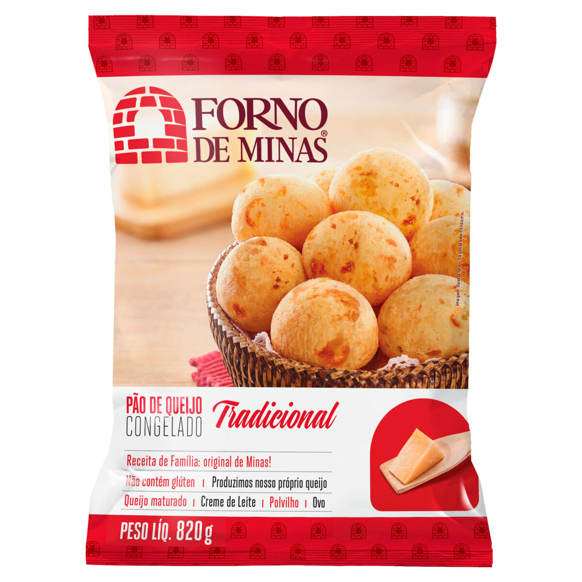 Pão de Queijo Congelado Tradicional Forno de Minas 820g