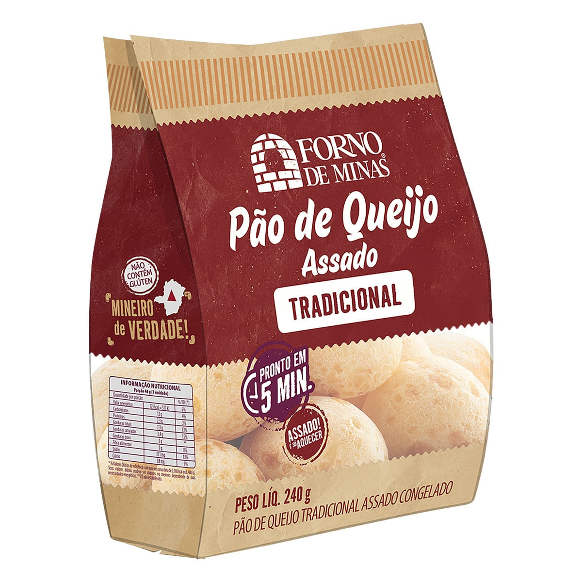 Pão de Queijo Forno de Minas Assado com 12 Unidades 240g