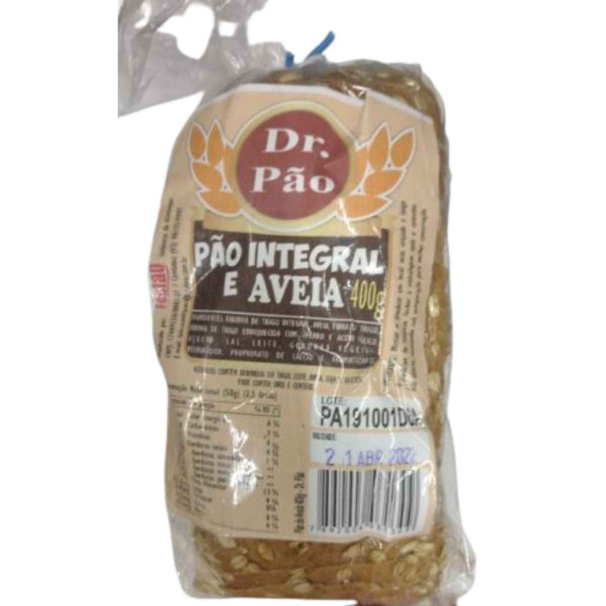 Pão de Forma Integral Aveia Dr Pão 400 g